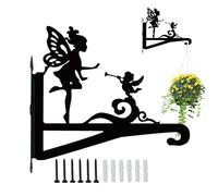 Gancio decorativo per piante da parete, decorazione da appendere per piante | metallo | Appendini per montaggio a parete Silhouette | Ganci decorativi in ferro, decorazione rustica per maggio