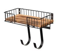 Gancio del tabellone da stiro sopra la porta 32.3x16x21,8 cm | Organizzatore di stoccaggio delle stanze per lavanderia, supporto da parete da stiratura facile da stirare con cesto di base in legno di