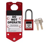 Gancio di blocco di sicurezza in lega di alluminio, scrivibile, capacità del lucchetto da 38 mm - Etichetta riutilizzabile, antimanomissione, Strumento di sicurezza industriale