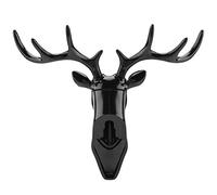 Gancio di Cervo, Animali Creativo Testa di Cervo Ganci Appendiabiti Rack Titolare di Montaggio a Parete Decor Self for Home Room Gioielli Display espositori(Nero)