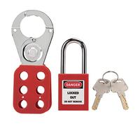 Gancio di Chiusura a 6 Fori con Lucchetto 38 Mm, Blocco di Sicurezza Industriale Ad Alta Resistenza per Lavori di Manutenzione in Luoghi Infiammabili Ed Esplosivi