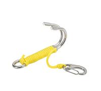 Gancio di deriva da immersione doppia doppia gancio per immersioni in acciaio inossidabile in acciaio inossidabile con cavo forte per immersioni in grotta e correnti forti 316 in (Giallo)