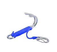 Gancio di deriva da immersione doppia doppia gancio per immersioni in acciaio inossidabile in acciaio inossidabile con cavo forte per immersioni in grotta e correnti forti 316 in (Blu)