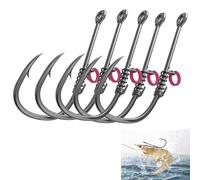 Gancio di fissaggio per gamberetti vivi, amo da pesca spinato con foro, in acciaio al carbonio spinato con fori, ganci robusti per tutti i tipi di pesce