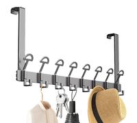 Gancio di overdoor - gancio posteriore forte, rastrelliere a parete | Travano appeso con cappotto compatto, organizzatore di utilità da over-the-porta minimalista, striscia del porta-cappello per l'ar