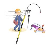 Gancio Di Salvataggio Elettrico,asta Di Salvataggio Portatile Isolata,strumento Salvataggio Sicurezza Verde/giallo,con Borsa For Il Trasporto(Yellow,300cm/9.8ft)