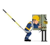 Gancio di salvataggio isolato ad alta tensione giallo, ganci di salvataggio di emergenza per la sicurezza elettrica per elettricisti antincendio, tirante/palo anti-elettrocuzione per la manutenzione