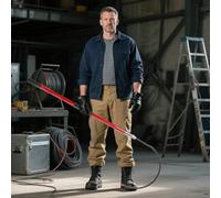 Gancio di Salvataggio Isolato Gancio di Salvataggio Elettrico per Officina, Cantiere, Gancio di Salvataggio Isolato con Asta in Fibra di Vetro, Bastoni di Salvataggio di Emergenza(Red,3m/9.8ft)