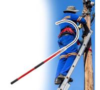 Gancio di salvataggio isolato rosso, asta isolante con gancio/strumento di sicurezza elettrico rimovibile, asta di salvataggio ad alta tensione contro scosse elettriche (6 pezzi, 1,5 m - 35 kV)