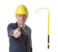 Gancio di salvataggio leggero con grande gancio e protezione contro le scosse elettriche, 1 m/1,5 m/2 m/3,3 ft, isolamento ad alta tensione, per vigili del fuoco ed elettricisti (giallo, 1 m / 39,4 in