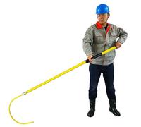Gancio di Salvataggio per Vigili del Fuoco ed elettricisti, palo di Sicurezza Isolato Portatile Leggero (1-3 m) - Strumento di Salvataggio per Il Corpo Anti-elettrocuzione (Giallo)
