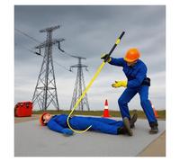 Gancio di soccorso isolato Pali Isolanti Ad Alta Tensione, Palo Di Sicurezza Elettrico, Non Conduttiva Per Lavori Su Linee Elettriche In Tensione(Yellow,200cm/78.7'')