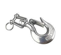 Gancio di sollevamento girevole a 360 ° con grillo per sollevamento/trazione/scarico merci, acciaio inossidabile 304 con fermo,SWL:350KG