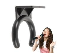 Gancio di supporto da parete per microfono, supporto da parete nero per microfoni cablati, supporto per microfono, per microfono, morsetto da parete, anello per microfono per la casa