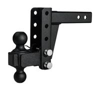 Gancio di Traino 2.0" Adjustable Medium Duty (14,000lb Rating) 4" Drop/Rise Trailer Hitch with 2" And 2 5/16" Dual Ball Gancio di Traino Regolabile per Camion