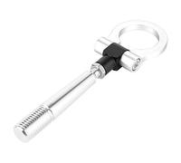 Gancio di traino a vite, gancio di traino per paraurti anteriore per auto stile JDM Anello di traino a vite su pista adatto per FX35 / FX45 / FX50 QX7(Argento)