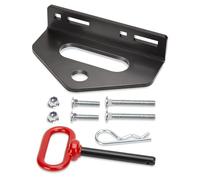 Gancio di traino e perno di traino per tosaerba a rotazione zero, 6 mm, in acciaio resistente, universale, con perno, versatile slot per catena, gancio per rimorchio robusto incluso bulloneria