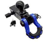 Gancio di traino for ricevitore con gancio for grillo anello a D 8T supporto a sfera for rimorchio da 50 mm for kit 2 pollici for recupero ATV Jeep per cinghia di traino(Blue)