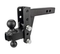 Gancio di Traino, Gancio di traino regolabile for carichi estremi da 2,0", abbassamento/sollevamento di 4", con doppia sfera da 2" e 2 5/16"