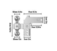 Gancio di traino regolabile adatto a ricevitore da 2 pollici montaggio a sfera 4 Capacità 12500 libbre for le esigenze più comuni Resistente alla Corrosione(4inch)