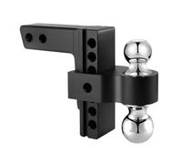 Gancio di traino regolabile con doppia sfera, altezza/altezza di 6 pollici, gancio di traino con sfera da 2 e 2-5/16 pollici, lega di alluminio for rimorchi di camion Compatibilità versatile(Yellow)