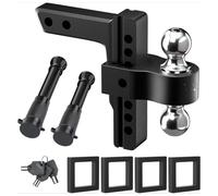 Gancio di traino regolabile, Gancio di traino regolabile for autocarri con rimorchio, solo for ricevitore da 2 pollici, attacco a doppia sfera da 8 pollici, 2" e 2-5/16",Forte forza di trazione