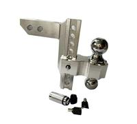 Gancio di traino regolabile, ricevitore da 2", gancio di traino con abbassamento/sollevamento da 6", attacco a sfera da 12500 libbre, doppia sfera di traino da 2-5/16", doppi blocchi da 10". Compatibi