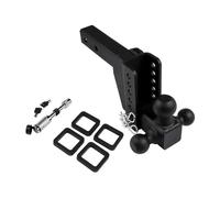 Gancio di traino, Ricevitore da 2" con gancio di traino regolabile in altezza/discesa da 6" con montaggio a sfera tripla, 18500 libbre, nero,Compatibilità versatile
