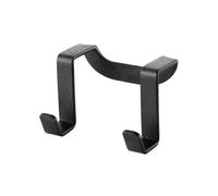 Gancio doppio in acciaio nero opaco per porta doccia o anta mobile