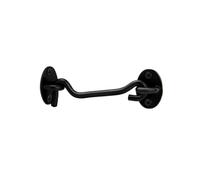 Gancio e chiusura a occhiello da 5 pezzi for porta della stalla | Serratura for porta in acciaio inossidabile con gancio a parete ispessito(Black-4 Inch)