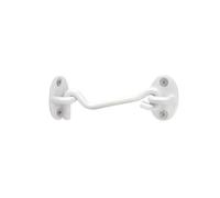 Gancio e chiusura a occhiello da 5 pezzi for porta della stalla | Serratura for porta in acciaio inossidabile con gancio a parete ispessito(White-4 Inch)