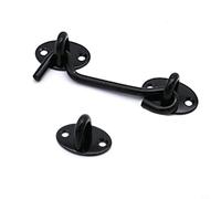 Gancio e occhiello in acciaio inossidabile per porte di capannoni, garage e serre, resistente in ghisa con finitura verniciata a polvere nera, dimensioni da 7 a 25 cm (10,2 cm)