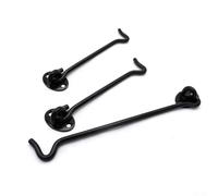 Gancio e occhiello in acciaio inox 304 verniciato a polvere nera per fissaggio sicuro della porta in lavanderia (200 mm)