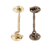 Gancio e occhiello in bronzo antico Gancio e occhiello for cabina Chiusure for armadietti resistenti in ottone for porte, cancelli, finestre, armadi, capannoni, 11 cm(Bronze)