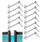 Gancio e occhiello per porta, 12 pezzi in acciaio inox, chiusura a molla per la privacy, per porta del fienile, piscina, cancello, armadio, centro spa, recinto a rete da bagno