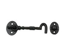 Gancio Fermapersiane Rustico Nero Snodato con Incontro 100 mm 4 Pezzi