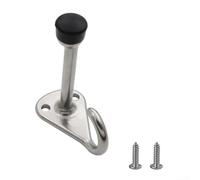 Gancio fermaporta in acciaio inossidabile 304 con cuscino in gomma protezione silenziosa per barca cabina casa ufficio montaggio a parete hardware argento 6 x 3,3 x 7,65 cm