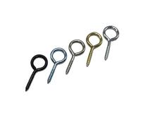 Gancio for bullone a vite a occhiello a mezzo cerchio for staffe in legno Chiusura a pizzico con foro superiore Occhiello autofilettante(Zinc Plated Black,9x4mm 160PCS)