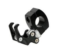 Gancio for casco da motocicletta, borsa portaoggetti for telaio di bicicletta, clip in alluminio, portapacchi, clip for manubrio da moto, 22 mm(Black)
