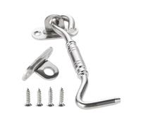 Gancio for finestra in acciaio inossidabile da 4 pezzi pollici Per Cancelli | Gancio for cabina Chiusura a occhiello Gancio for porta Finestra Chiodo Spesso Privacy Hardware solido(White,4inch)
