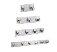 Gancio for organizer da parete Gancio autoadesivo dietro la porta Asciugamano Appendiabiti Gancio for ferramenta da cucina in acciaio inossidabile Nero.(Light Grey)
