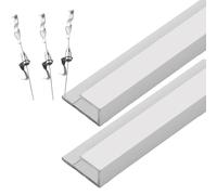 Gancio for quadri da galleria d'arte for soffitto, gancio for esposizione di foto in metallo con cavo metallico, binario for quadri/opere d'arte fatte a mano/disegni(Silver,118)