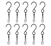 Gancio Girevole,10 Pezzi Ganci a S in Acciaio Inossidabile per Appendere Campanelli Eolici o Filatore a Vento Cestini Birdcage Windsock Bandiera Ornamenti per Accessori da Giardino Nero