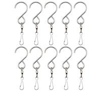 Gancio Girevole,10 Pezzi Ganci a S in Acciaio Inossidabile per Appendere Campanelli Eolici o Filatore a Vento Cestini Birdcage Windsock Bandiera Ornamenti per Accessori da Giardino