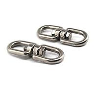 Gancio girevole a 8 anelli in acciaio inox 304 con doppia estremità M8, perfetto per appendere e ruotare, confezione da 2 pezzi