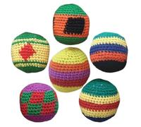 Gancio Hacky Ball - Motivo geometrico multicolore fatto a mano 6 pezzi | Borse da piede per borsa a piedi | per gli amici di park beach che riuniscono una festa in famiglia e adulti