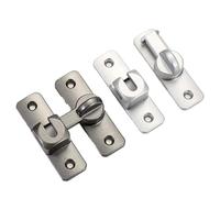 Gancio in acciaio inossidabile for finestre, cassetti, armadi, serrature, ganci a bullone a 90 gradi, ferramenta for la casa, 1/2/4 pezzi(Silver,1set)
