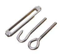 Gancio in acciaio inossidabile, Tenditore a tenditore M4/M5/M6 5/10/12 PCS tipo OC con gancio in acciaio inossidabile e a occhiello for fune metallica(12PCS,M5)