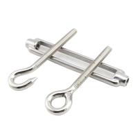 Gancio in acciaio inossidabile, Tenditore for fune metallica da 5 ganci e tenditore a occhiello in acciaio inossidabile 304 M4/M5/M6/M8(M5)