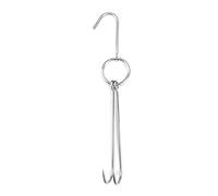 Gancio in acciaio inox con doppio gancio per carne, pollame, arrosto, anatra, manzo, griglie, griglie, per asciugare utensili da cucina, in acciaio inox, doppio rack